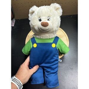 Nintendo Super Mario Bros Build-A-Bear Luigi‎ Outfit Plush White Bear EUC